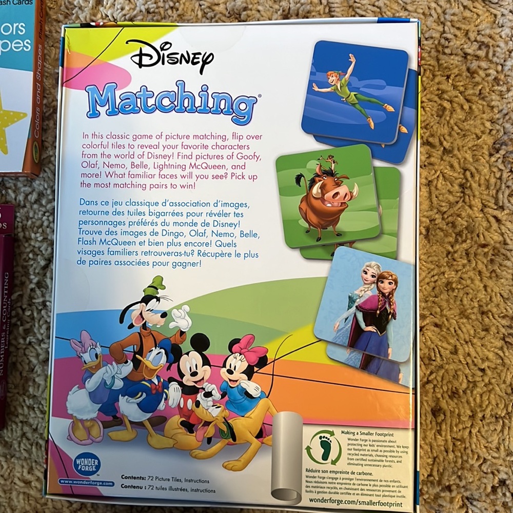 BNWT Disney Matching Game & 3 sets of Preschool Learning Flashcards! - Picture 3 of 5